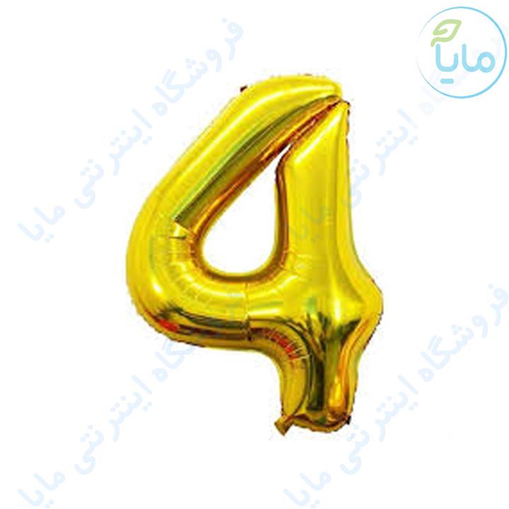 بادکنک فویلی عدد 4 هپی بری طلایی